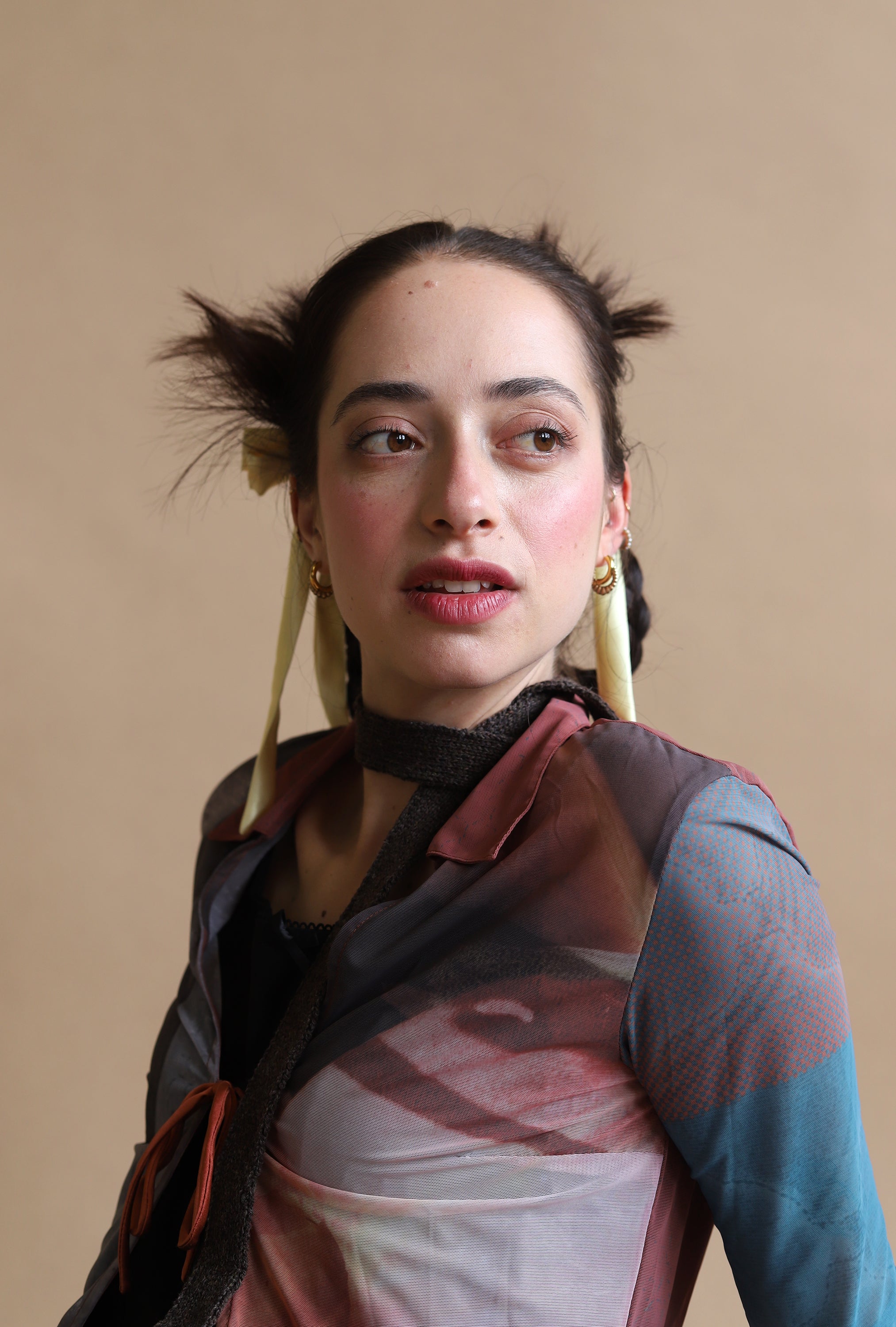 Mesh Tie Shirt | Mix Print - Image 4