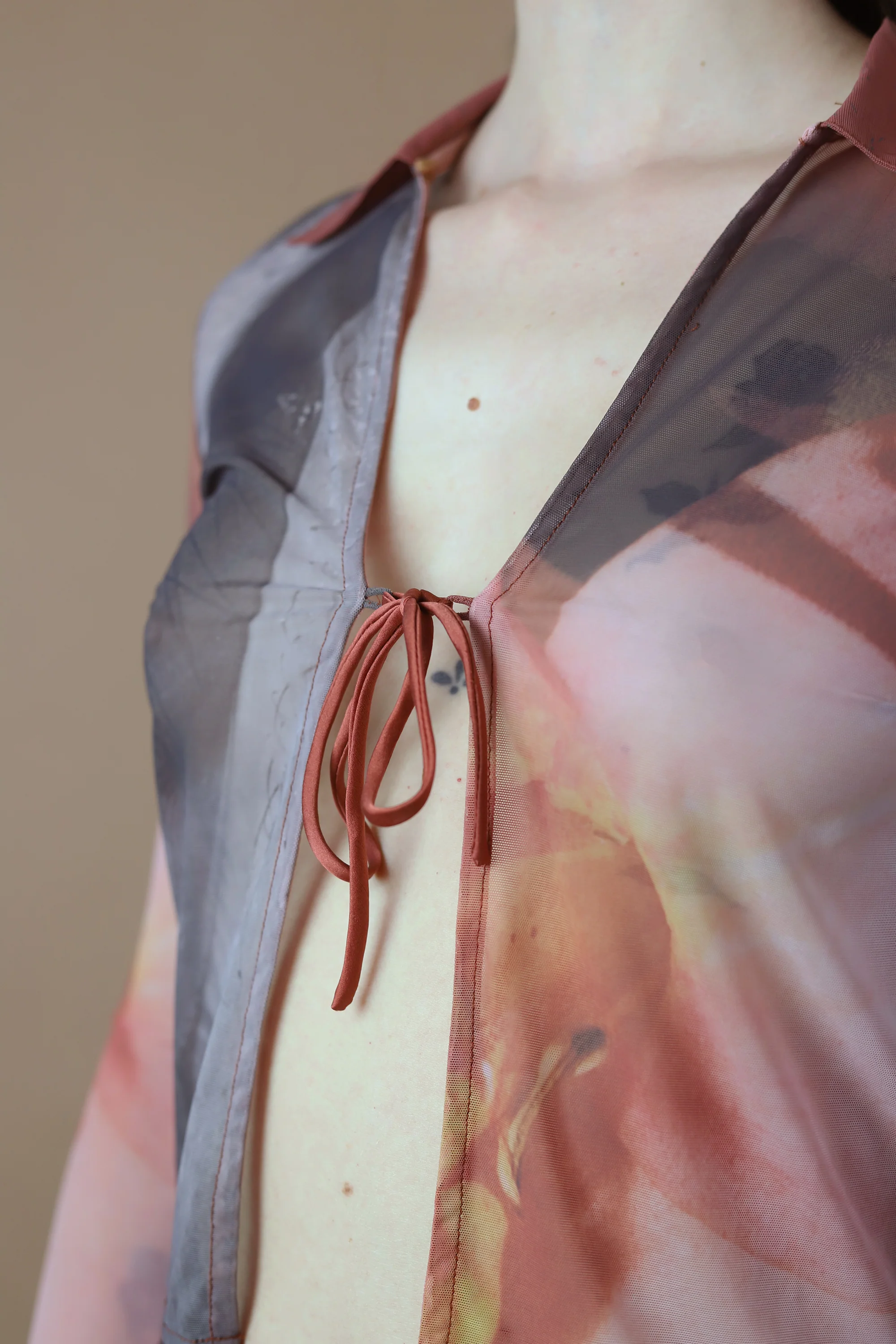 Mesh Tie Shirt | Mix Print - Image 5