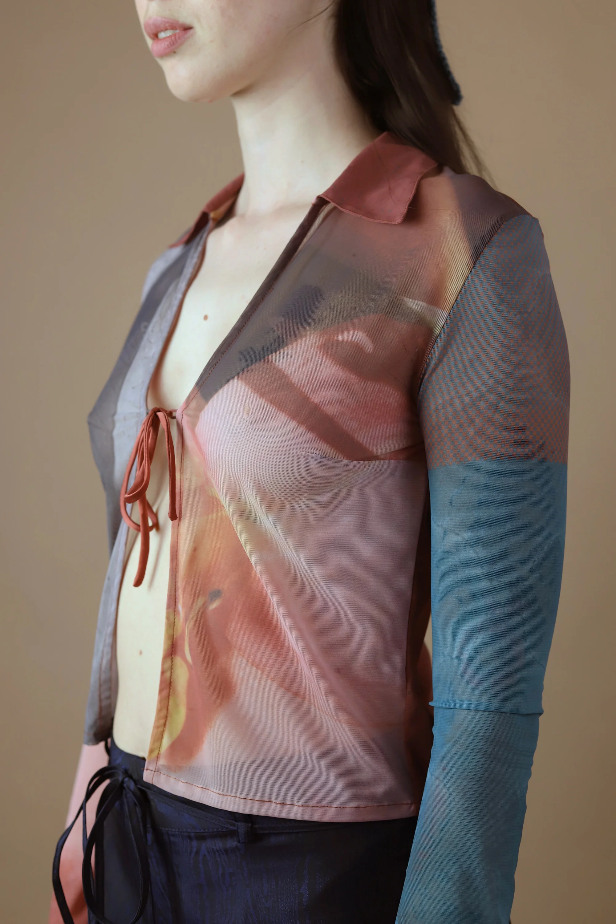 Mesh Tie Shirt | Mix Print - Image 6