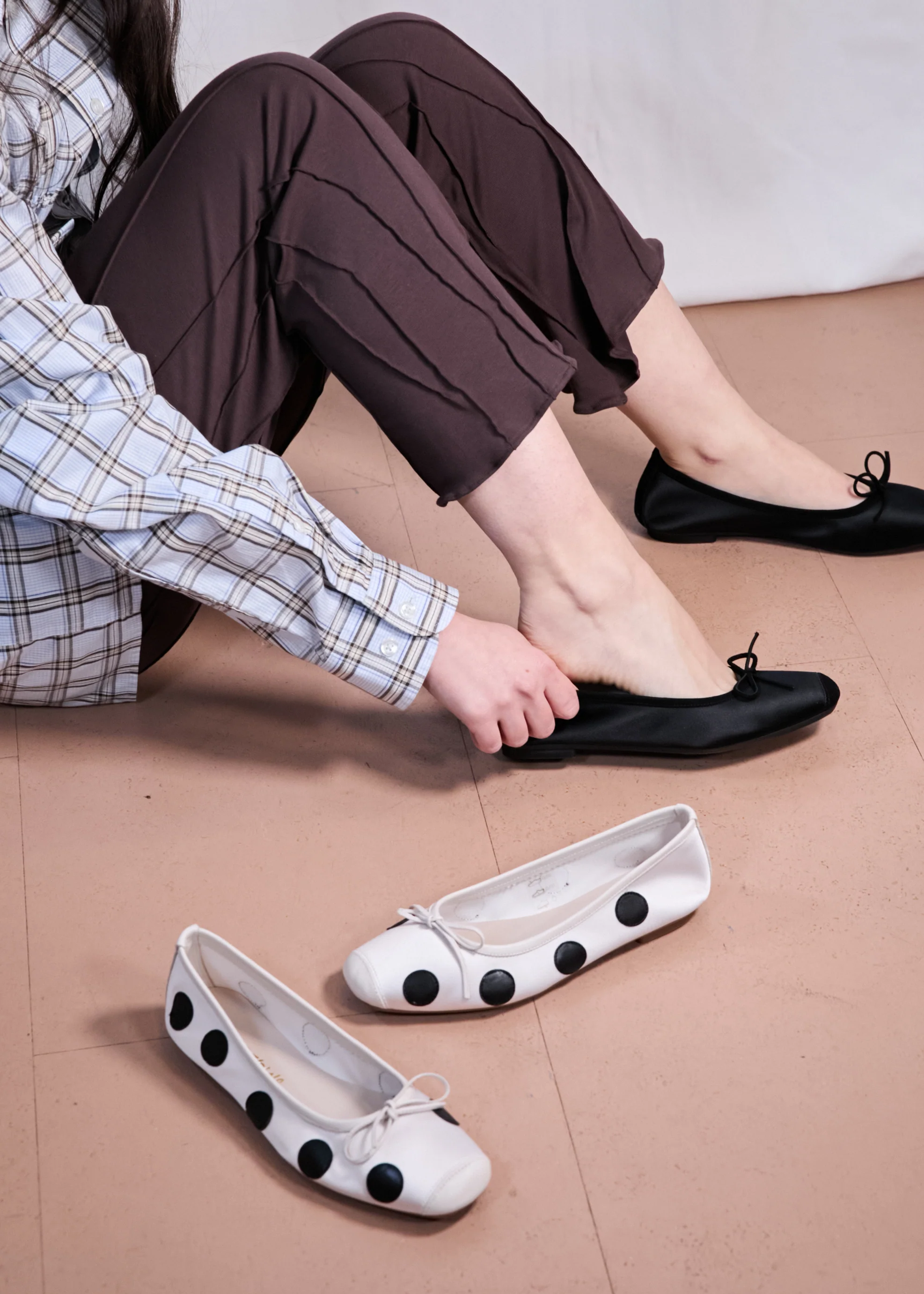 Harmony Ballerinas | White & Black Polka Dot - Image 6