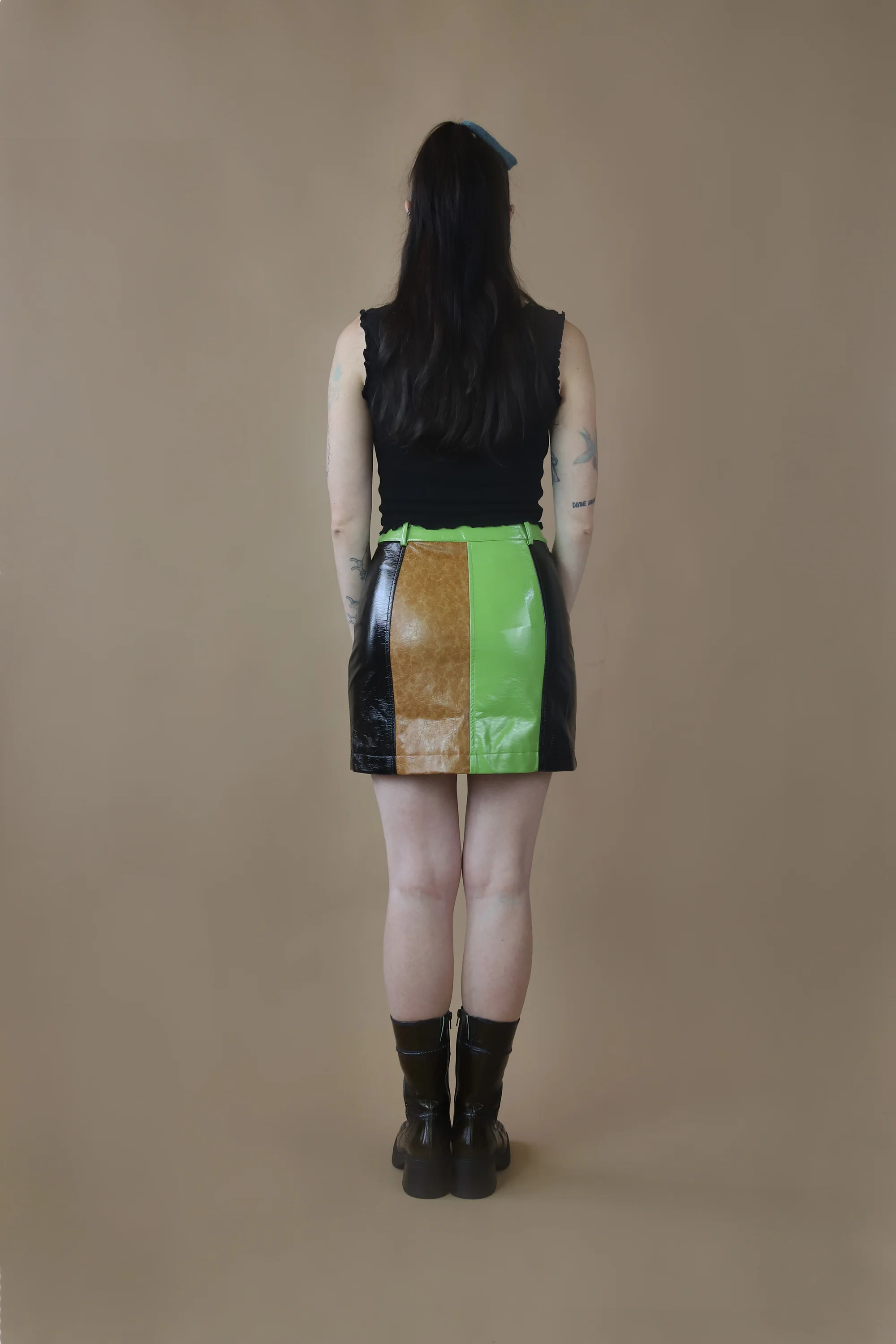 Nancy Faux Leather Mini Skirt | Multicolour - Image 5