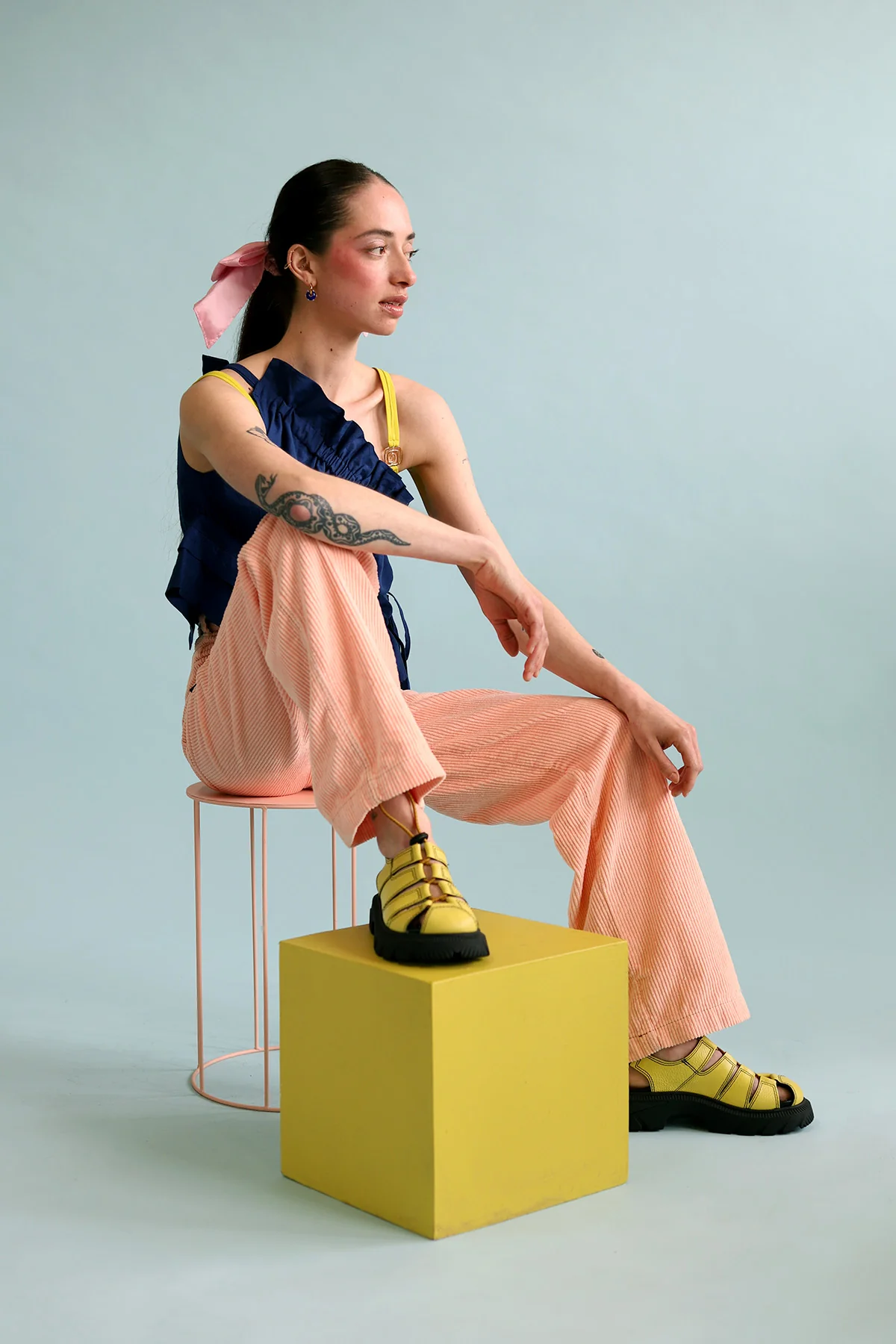 Maddy Bow | Baby Pink Taffeta - Image 3