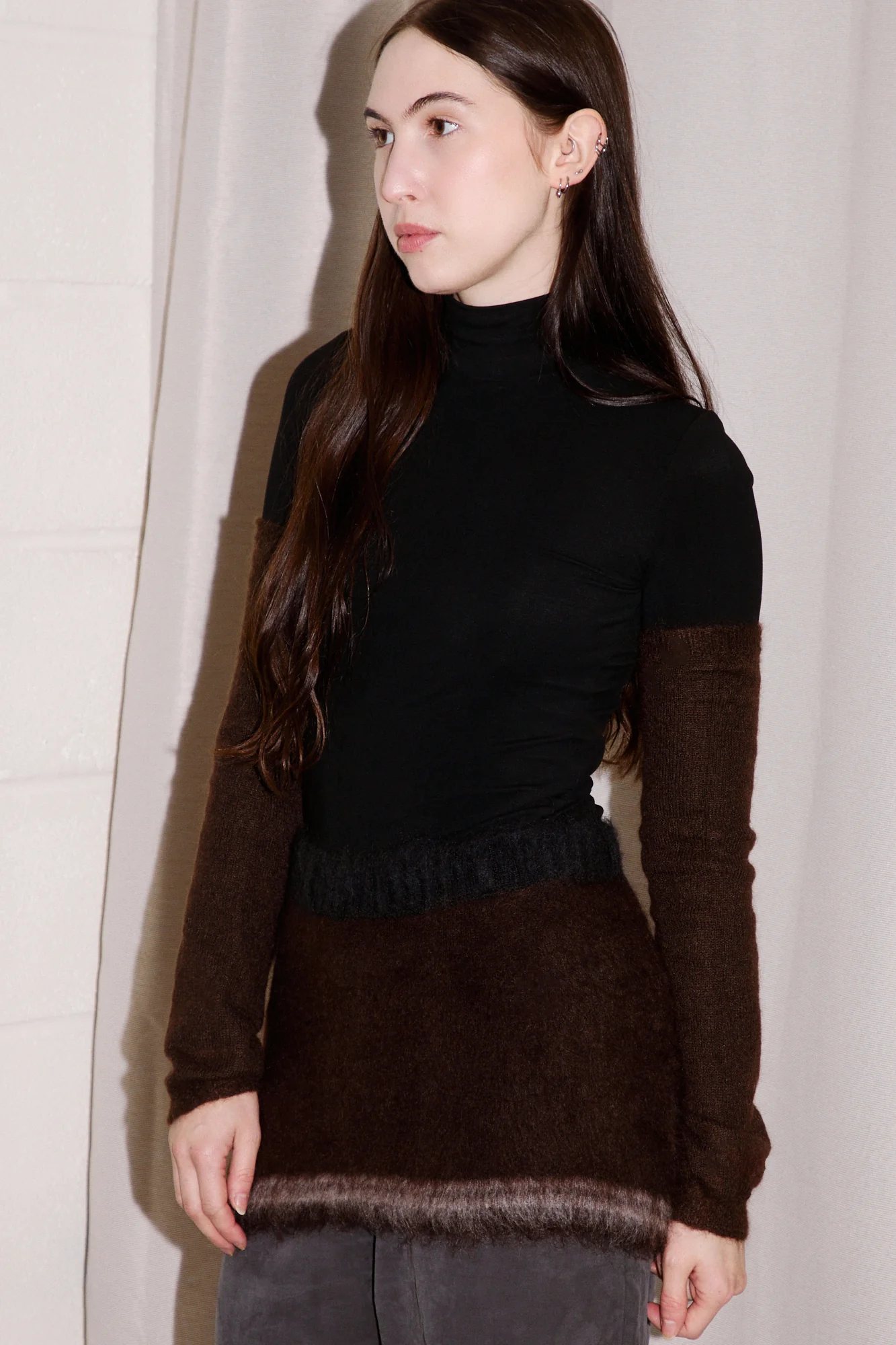 Corinna Mohair Belt Skirt | Brown - Image 3