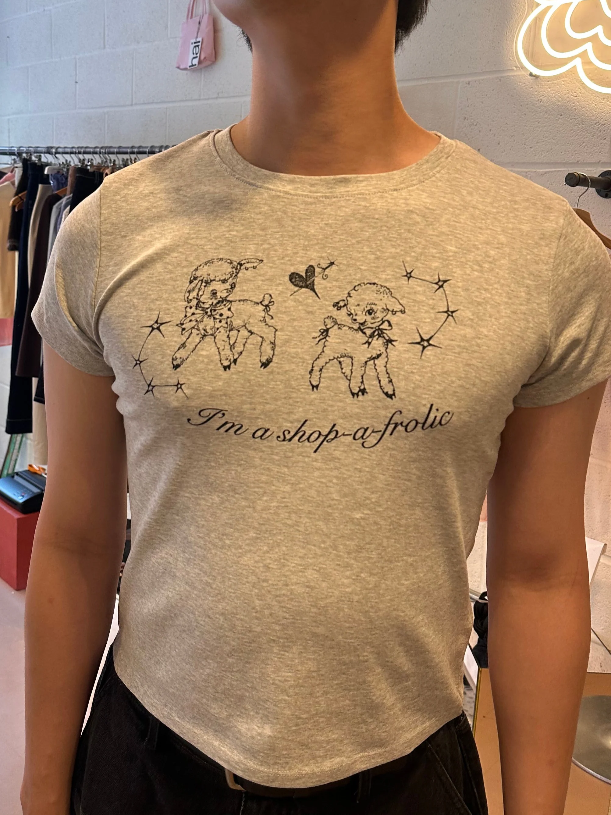 Sailor Makoto | I'm a Shop-a-frolic Baby Tee Grey Marle - Image 6