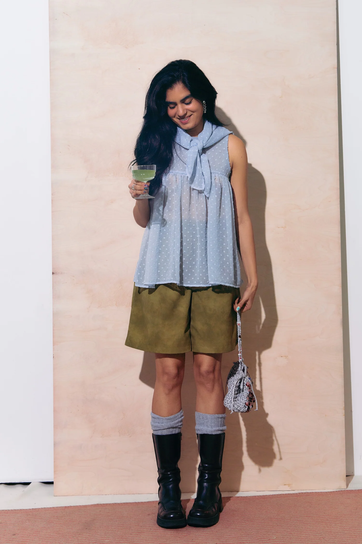 Thrills Top Sheer Baby Blue Spots - Image 5