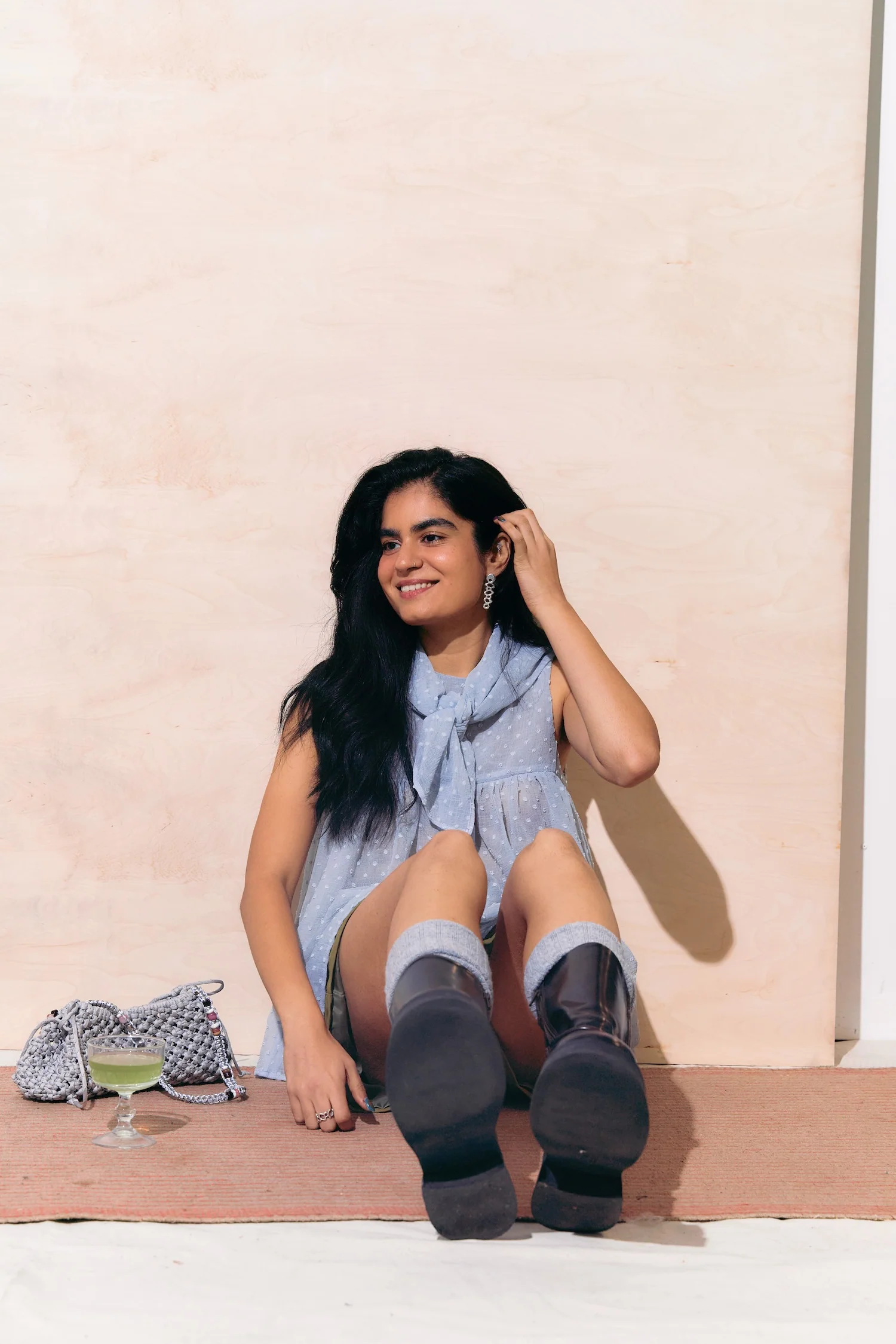 Thrills Top Sheer Baby Blue Spots - Image 9